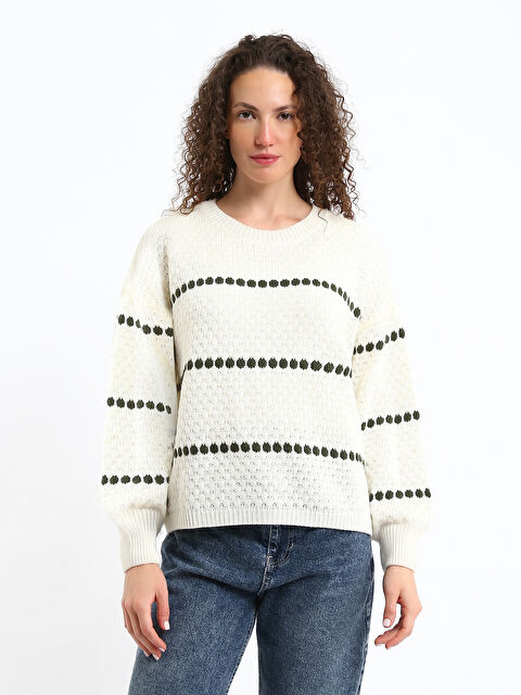 LCW Vision Crew Neck Women's Sweater - W4I196Z8-MKT