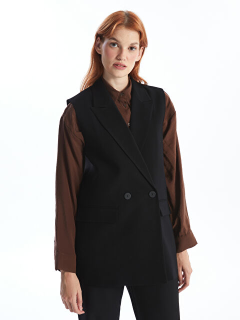 LCW Modest Kadın Ceket Yaka Düz Klasik Yelek - W4I283Z8-CVL