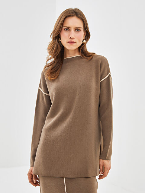 LCWAIKIKI Classic Dik Yaka Kadın Triko Kazak - W4I381Z8-CT9