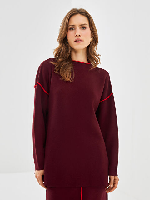 LCWAIKIKI Classic Dik Yaka Kadın Triko Kazak - W4I381Z8-JEX