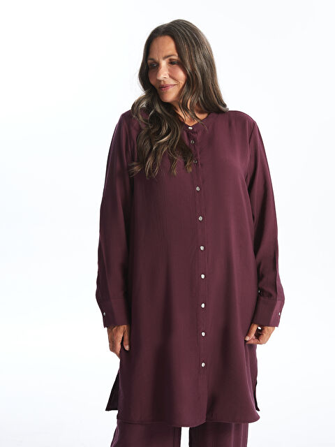 LCW Grace Kadın Hakim Yaka Düz Gömlek Tunik - W4I385Z8-HNV