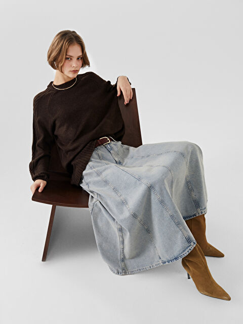 LCW Modest Bisiklet Yaka Kadın Triko Tunik - W4I403Z8-JSE