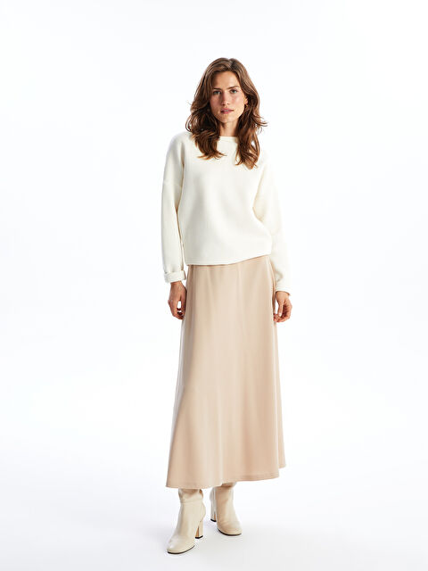 LCW ECO Beli Lastikli Düz A Kesim Kadın Etek - W4I419Z8-PUX