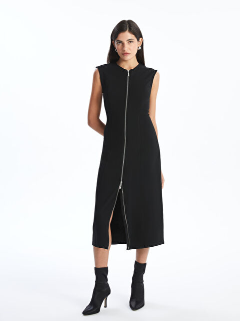 LCWAIKIKI Classic Bisiklet Yaka Elbise - W4I421Z8-CVL