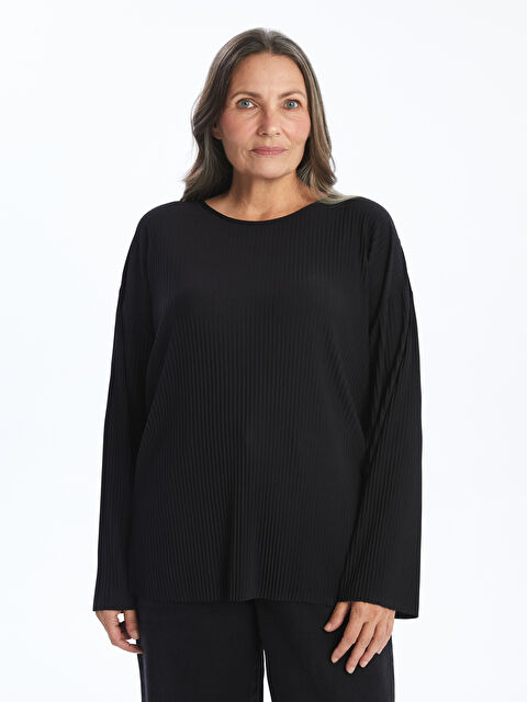 LCW Grace Bisiklet Yaka Dokulu Kadın Tişört - W4I431Z8-CVL