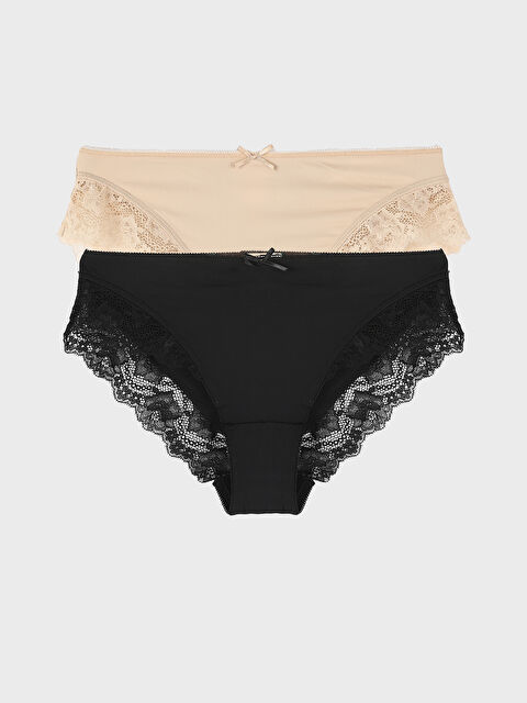 LCW DREAM Lace Detail Bikini Knickers 2 Pack - W4I550Z8-D0P