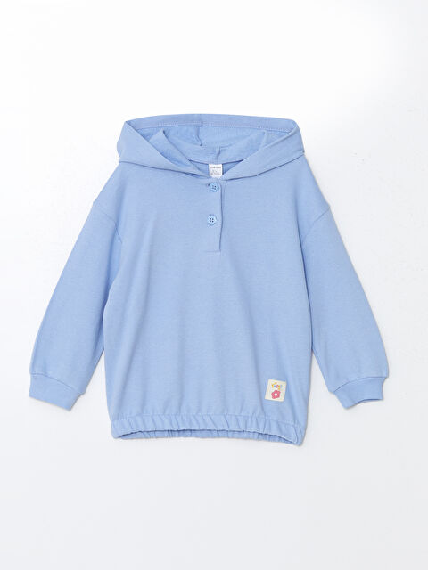 LCW Kids Kapüşonlu Baskılı Kız Çocuk Sweatshirt - W4I644Z1-JP6