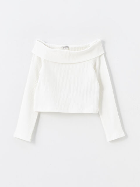 LCW Kids Kayık Yaka Kız Çocuk Tişört - W4I869Z4-FDU