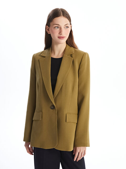 LCW Vision Keten Karışımlı Kadın Blazer Ceket - W4I907Z8-QGP