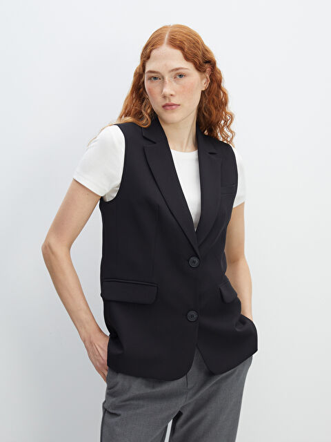 LCW Vision Ceket Yaka Kadın Klasik Yelek - W4I924Z8-CVL