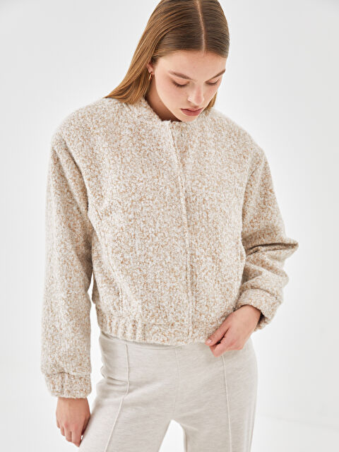 LCW Vision Kolej Yaka Desenli Kadın Mont - W4I942Z8-L8Q