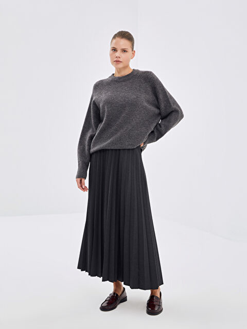 LCW Modest Beli Lastikli Kadın Pileli Etek - W4I963Z8-JNM