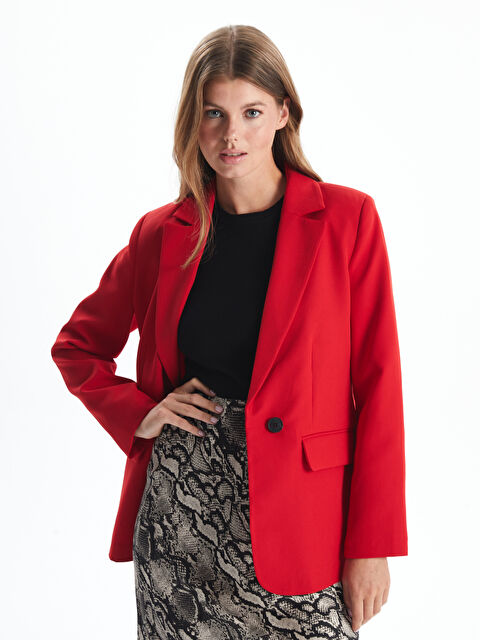 LCW Vision Düz Uzun Kollu Kadın Blazer Ceket - W4I971Z8-QFE