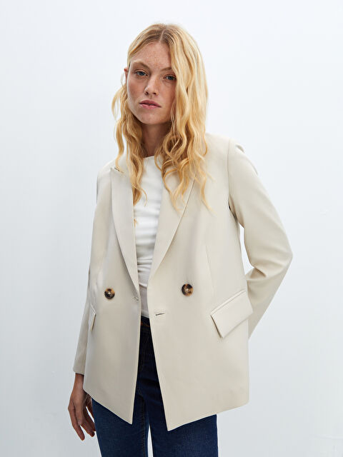 LCW Vision Krep Kadın Blazer Ceket - W4I972Z8-YRT