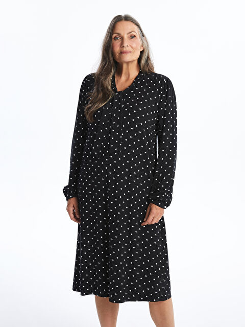 LCW Grace V Yaka Puantiyeli Elbise - W4I981Z8-LQJ