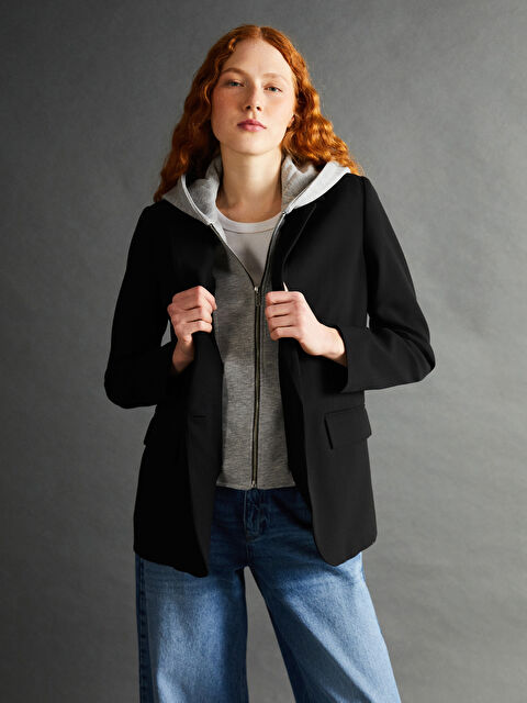 LCW Vision Kapüşonlu Kadın Blazer Ceket - W4IA53Z8-CVL