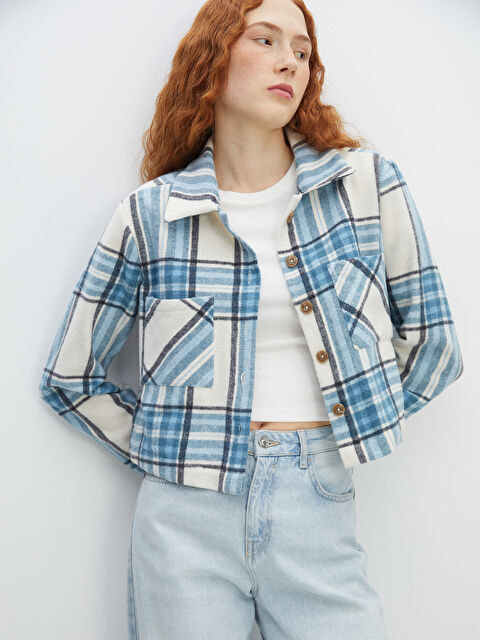 LCW Vision Plaid Women's Flannel Shirt - W4IC06Z8-LLC