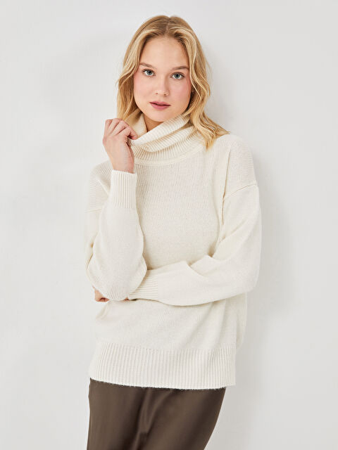 LCW Vision Turtleneck Women's Knitwear Sweater - W4IE49Z8-FEW