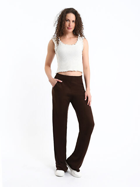 LCWAIKIKI Classic Elasticated Waist Women's Knitwear Trousers - W4IE54Z8-HED