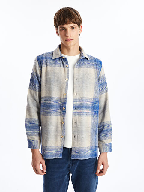 ounderrの3D_Flower_Overfit_Long_Sleeve 全4色 LCW ECO Relaxed Fit Long Sleeve Plaid Men's Shirt -W4IE60Z8