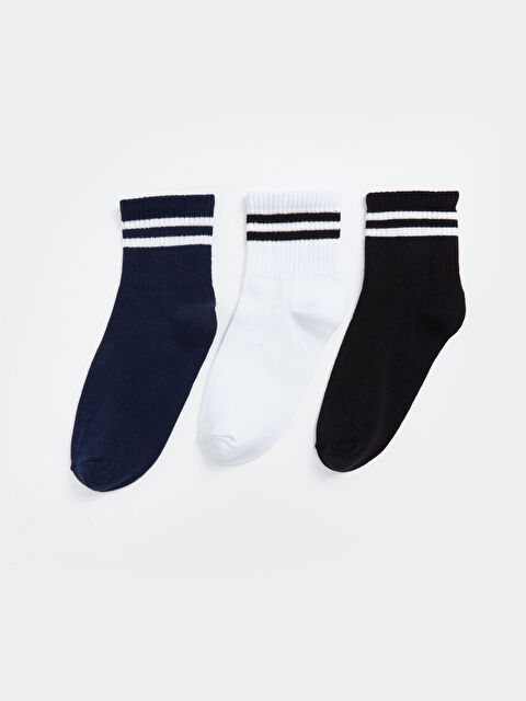 LCW ECO Çizgili Erkek Çocuk Soket Çorap 3'lü - W4IE71Z4-HUC