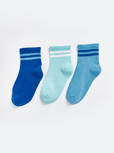 LCW ECO Çizgili Erkek Çocuk Soket Çorap 3'lü - W4IE73Z4-JHE