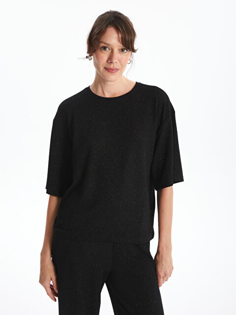 LCWAIKIKI Classic Bisiklet Yaka Kadın Tişört - W4IF61Z8-CVL