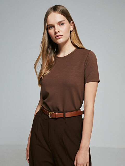 LCW Vision Bisiklet Yaka Kadın Tişört - W4IF95Z8-K41