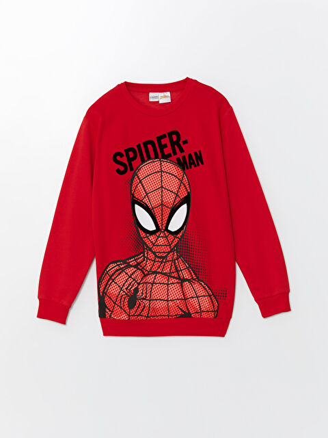 LCW Kids Bisiklet Yaka Spider-Man Baskılı Erkek Çocuk Sweatshirt - W4IF97Z4-HMW