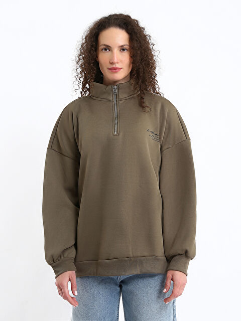 LCW Vision Funnel Neck Women's Sweatshirt - W4IG77Z8-HDQ