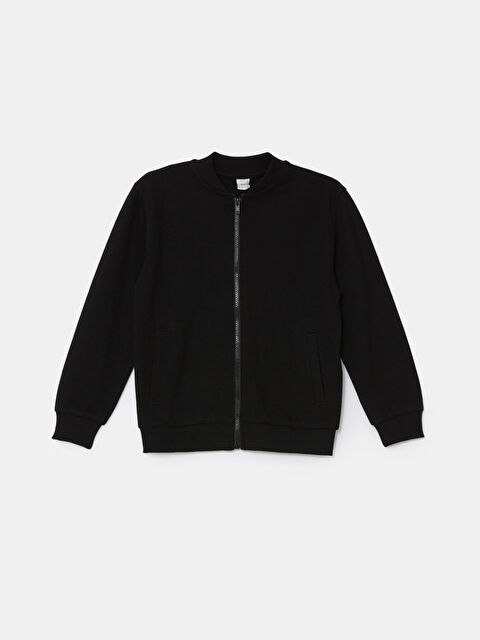 LCW Kids Kolej Yaka Basic Uzun Kollu Erkek Çocuk Fermuarlı Sweatshirt - W4IG86Z4-CVL