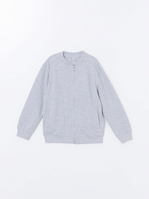 LCW Kids Kolej Yaka Basic Uzun Kollu Erkek Çocuk Fermuarlı Sweatshirt - W4IG86Z4-LAL