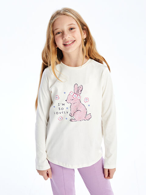 LCW Kids Bisiklet Yaka Kız Çocuk Tişört - W4IG97Z4-FDW