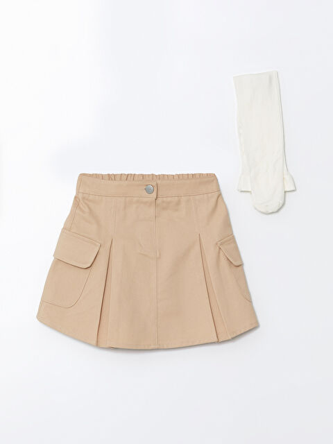 LCW Kids Beli Lastikli Kız Çocuk Etek ve Külotlu Çorap 2'li Takım - W4IH33Z1-FMQ