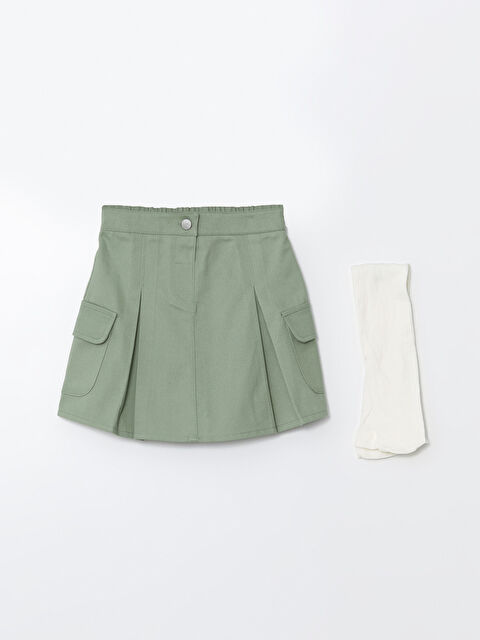 LCW Kids Beli Lastikli Kız Çocuk Etek ve Külotlu Çorap 2'li Takım - W4IH33Z1-PWQ