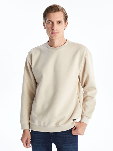 LCW ECO Bisiklet Yaka Uzun Kollu Erkek Kalın Sweatshirt - W4IH80Z8-DS3