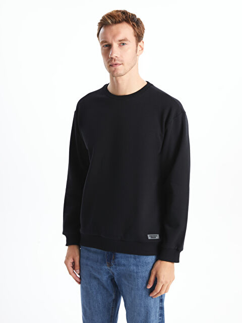 LCW ECO Bisiklet Yaka Uzun Kollu Erkek Kalın Sweatshirt - W4IH80Z8-HUC