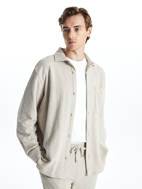 LCW Vision Regular Fit Uzun Kollu Erkek Gömlek Ceket - W4IH90Z8-RW0