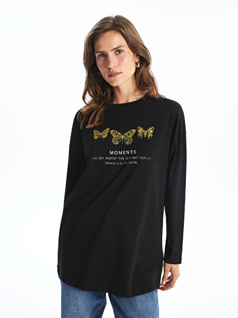 LCW ECO Bisiklet Yaka Baskılı Kadın Tunik - W4II17Z8-CVL