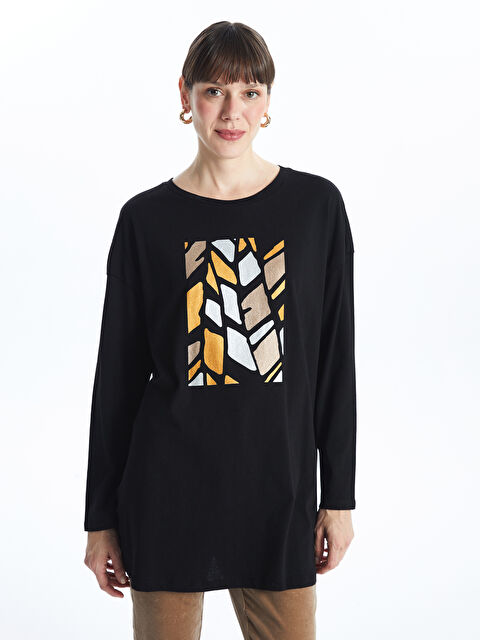 LCW ECO Bisiklet Yaka Baskılı Kadın Tunik - W4II19Z8-CVL