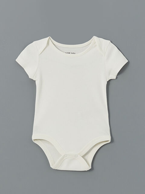 LCW baby Bisiklet Yaka Erkek Bebek Çıtçıtlı Bodysuit - W4II44Z1-FDU