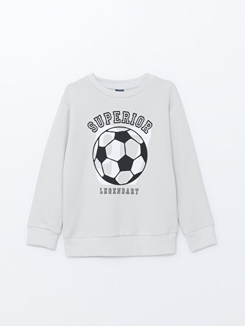 LCW ECO Bisiklet Yaka Baskılı Uzun Kollu Erkek Çocuk Sweatshirt - W4IJ04Z4-QXF