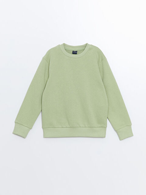 LCW ECO Bisiklet Yaka Basic Uzun Kollu Erkek Çocuk Sweatshirt - W4IJ09Z4-FJY