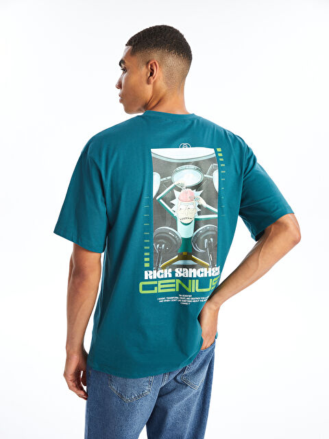 XSIDE Bisiklet Yaka Kısa Kollu Rick and Morty Baskılı Erkek Tişört - W4IK17Z8-R4T