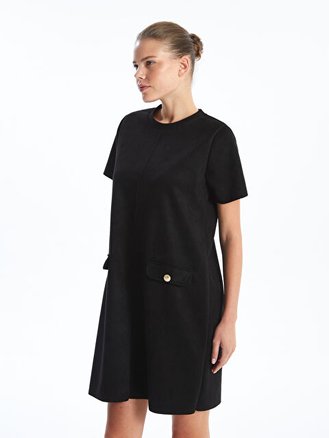 LCW Comfort Bisiklet Yaka Süet Elbise - W4IL69Z8-CVL