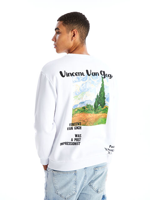 XSIDE Bisiklet Yaka Baskılı Erkek Kalın Sweatshirt - W4IM01Z8-Q6K