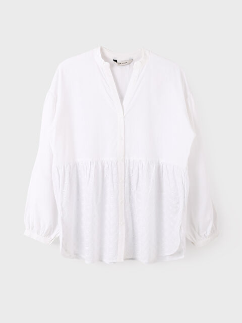 LCW Vision Notch Neck Plain Short Sleeve Women's Shirt - W4IM10Z8-JYX