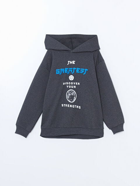 LCW ECO Kapüşonlu Erkek Çocuk Sweatshirt - W4IM34Z4-D3B