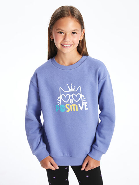 LCW Kids Bisiklet Yaka Kız Çocuk Sweatshirt - W4IM63Z4-VC6