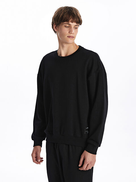 XSIDE Bisiklet Yaka Baskılı Erkek Kalın Sweatshirt - W4IM88Z8-CVL